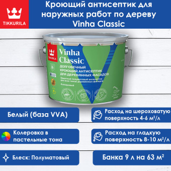 Антисептик Tikkurila Vinha Classic база VVA 9 л