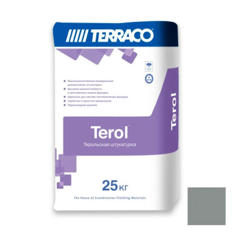Фасадная штукатурка Terraco Terol Decor «короед» серая (2.0 мм) 25 кг