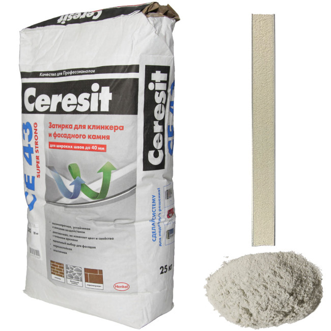 Затирка Ceresit CE 43 Super Strong №02 дымчато-белая 25 кг