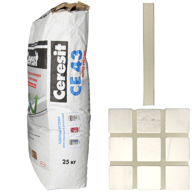 Затирка Ceresit CE 43 Super Strong №02 дымчато-белая 25 кг