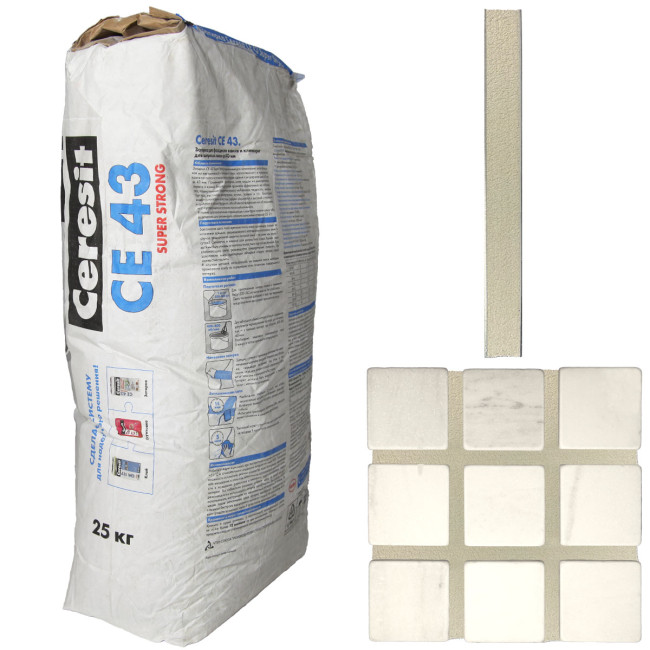 Затирка Ceresit CE 43 Super Strong №02 дымчато-белая 25 кг
