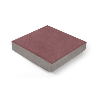 Тротуарная плитка Нобетек Квадрат 2К5Ф ч/п серый цемент красно-коричневая 300х300х50 мм