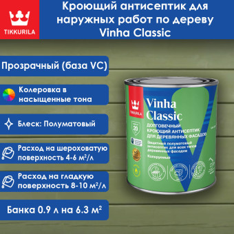 Антисептик Tikkurila Vinha Classic база VC 0.9 л