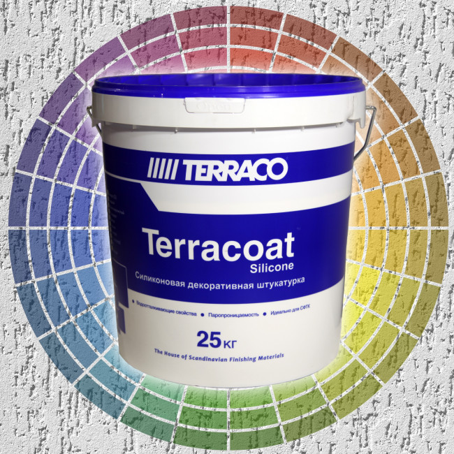Силиконовая фасадная штукатурка Terraco Terracoat XL Sil "короед" (1,5 мм) 25 кг