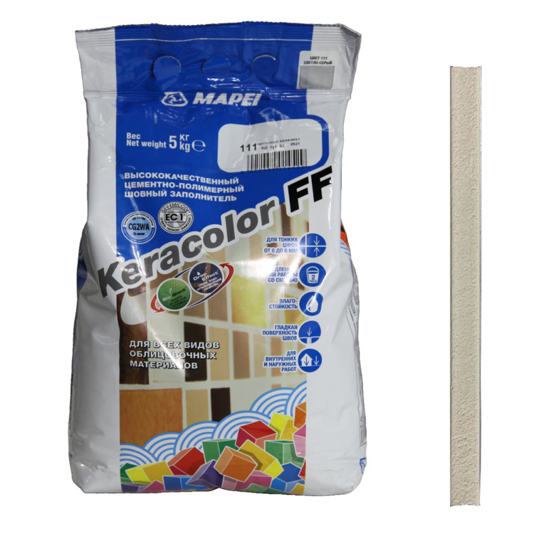 Затирка Mapei Keracolor FF №111 светло-серая 5 кг купить по низкой цене ...