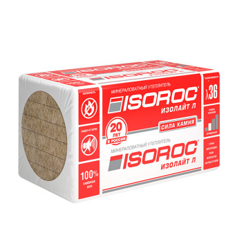 Утеплитель Isoroc Изолайт-Л 40 кг/м3, 1000 х 600 х 100 мм, 4 шт/уп