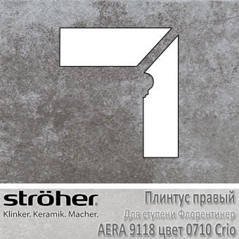 Плинтус-флорентинер Stroeher Aera угловой правый цвет 9118.0710 Crio