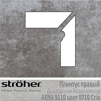 Плинтус-флорентинер Stroeher Aera угловой правый цвет 9110.0710 Crio