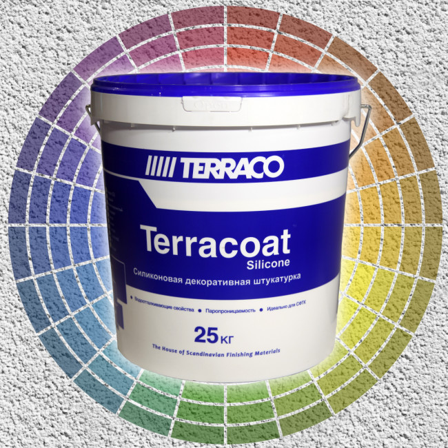 Декоративная фасадная силиконовая штукатурка Terraco Terracoat Sahara Sil "шуба" (2,0 мм) 25 кг