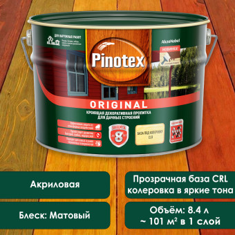 Защитная декоративная пропитка Pinotex Original база CLR 8.4 л