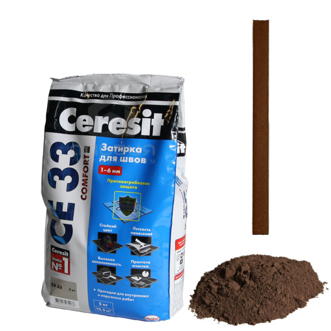 Затирка Ceresit CE 33 Comfort №58 темно-коричневая 5 кг