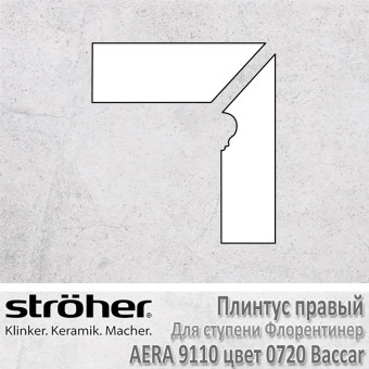 Плинтус-флорентинер Stroeher Aera угловой правый цвет 9110.0720 Baccar