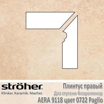 Плинтус-флорентинер Stroeher Aera угловой правый цвет 9118.0722 Paglio