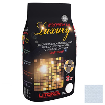 Затирка цементная Litokol Litochrom 1-6 Luxury C.120 светло-голубая пакет 2 кг Затирка цементная Litokol Litochrom 1-6 Luxury C.120 светло-голубая пакет 2 кг