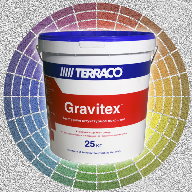 Декоративная штукатурка Terraco Gravitex Granule "шуба" (1,5 мм) 25 кг