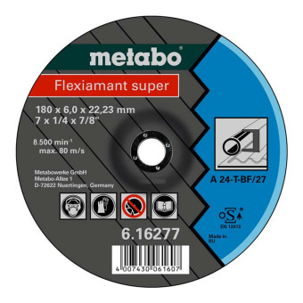 Круг обдирочный по металлу Metabo Flexiamant Super 180x6.0x22.23 мм (арт. 616277000)