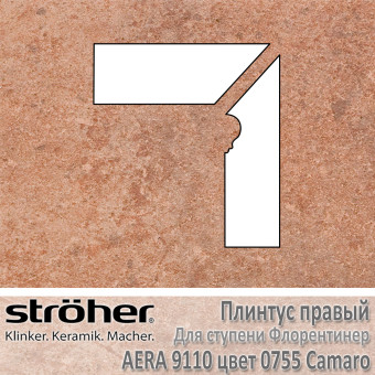 Плинтус-флорентинер Stroeher Aera угловой правый цвет 9110.0755 Camaro
