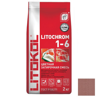 Затирка цементная Litokol Litochrom 1-6 C.90 красно-коричневая 2 кг Затирка цементная Litokol Litochrom 1-6 C.90 красно-коричневая 2 кг