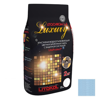 Затирка цементная Litokol Litochrom 1-6 Luxury C.110 голубая пакет 2 кг Затирка цементная Litokol Litochrom 1-6 Luxury C.110 голубая пакет 2 кг