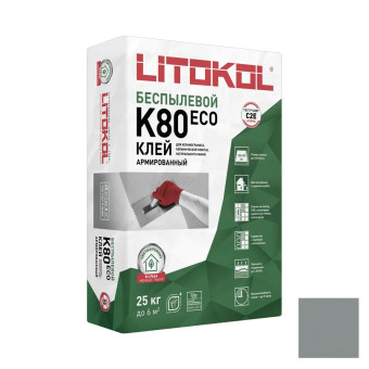 Клей Litokol LitoFlex K80 Еco для плитки и камня серый 25 кг