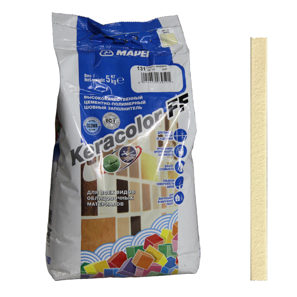 Затирка Mapei Keracolor FF № 131 ваниль 5 кг купить по низкой цене в Москве