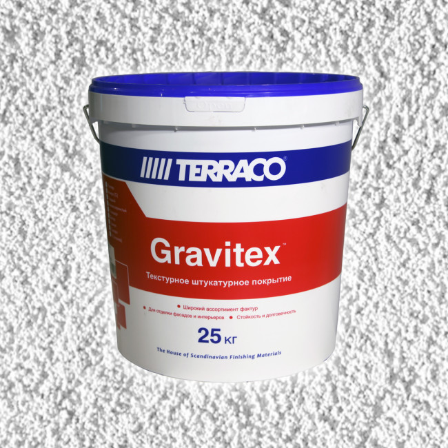 Декоративная штукатурка Terraco Gravitex Granule "шуба" (2,5 мм) 25 кг