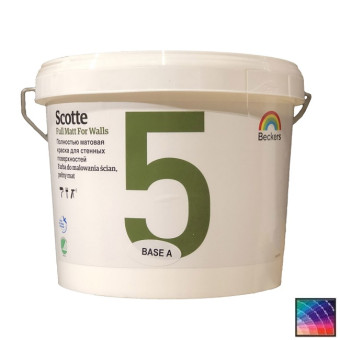 Краска Beckers Scotte 5 для стен и потолков база A 2,7 л Краска Beckers Scotte 5 для стен и потолков база A 2,7 л