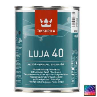 Краска Tikkurila Luja 40 для влажных помещений база С 0,9 л Краска Tikkurila Luja 40 для влажных помещений база С 0,9 л
