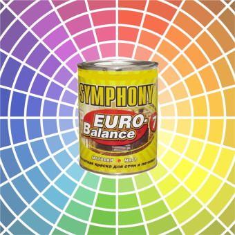 Краска SYMPHONY Euro-Balance 7 для стен и потолков база С металлическая банка 0.9 л
