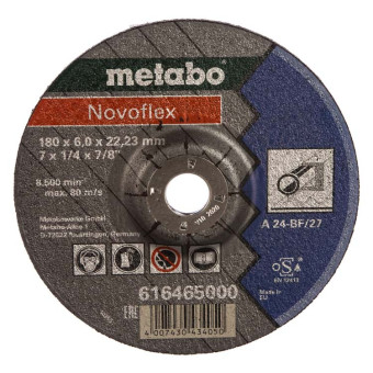 Круг обдирочный по металлу Metabo Novoflex 180x6.0x22.23 мм (арт. 616465000)