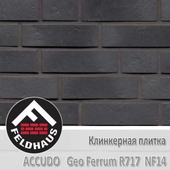 Клинкерная плитка Feldhaus Klinker Accudo Geo Ferrum R717 NF14 (240x14x71 мм)