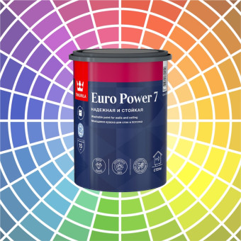 Краска Tikkurila Euro Power 7 для стен и потолков база А 0.9 л