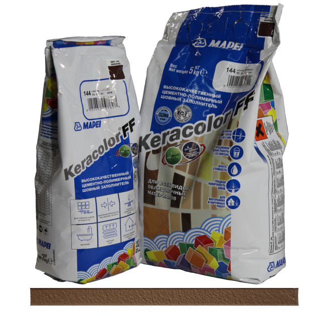 Затирка для плитки Mapei Keracolor FF №144 шоколад Мапей Кераколор ФФ фасовка 5 кг купить 