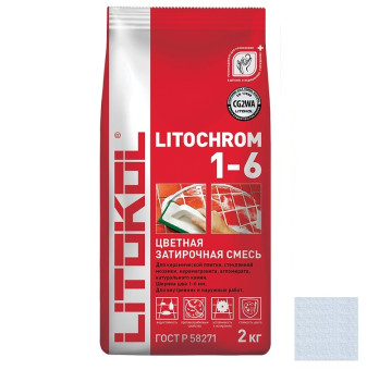 Затирка цементная Litokol Litochrom 1-6 C.120 светло-голубая 2 кг Затирка цементная Litokol Litochrom 1-6 C.120 светло-голубая 2 кг