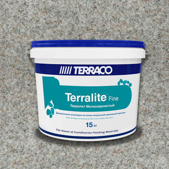 Мозаичная мраморная штукатурка Terraco Terralite Fine мелкозернистая 91-F 15 кг