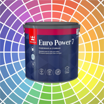 Краска Tikkurila Euro Power 7 для стен и потолков база А 2.7 л