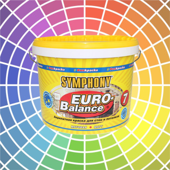 Краска SYMPHONY Euro-Balance 7 для стен и потолков база А пластиковая банка 2.7 л