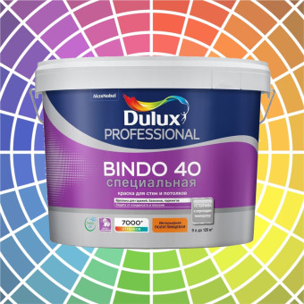 Краска Dulux Bindo 40 для стен и потолков база BW 9 л