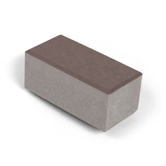 Брусчатка Нобетек 2П8Ф ч/п серый цемент коричневая 200х100х80 мм