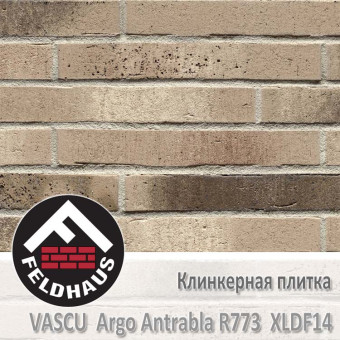 Клинкерная плитка для фасада Feldhaus Klinker Vascu Argo Antrabla R773 XLDF14 (365x14x52 мм)