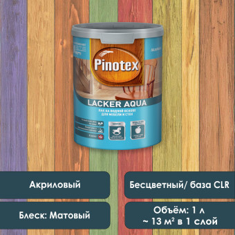Лак Pinotex Lacker Aqua 10 для деревянных поверхностей матовый 1 л