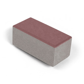 Брусчатка Нобетек 2П8Ф ч/п серый цемент красно-коричневая 200х100х80 мм