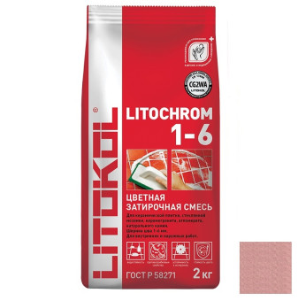 Затирка цементная Litokol Litochrom 1-6 C.180 розовый фламинго 2 кг Затирка цементная Litokol Litochrom 1-6 C.180 розовый фламинго 2 кг