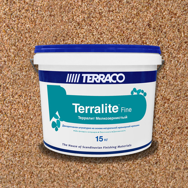 Мозаичная мраморная штукатурка Terraco Terralite Fine мелкозернистая 94-F 15 кг