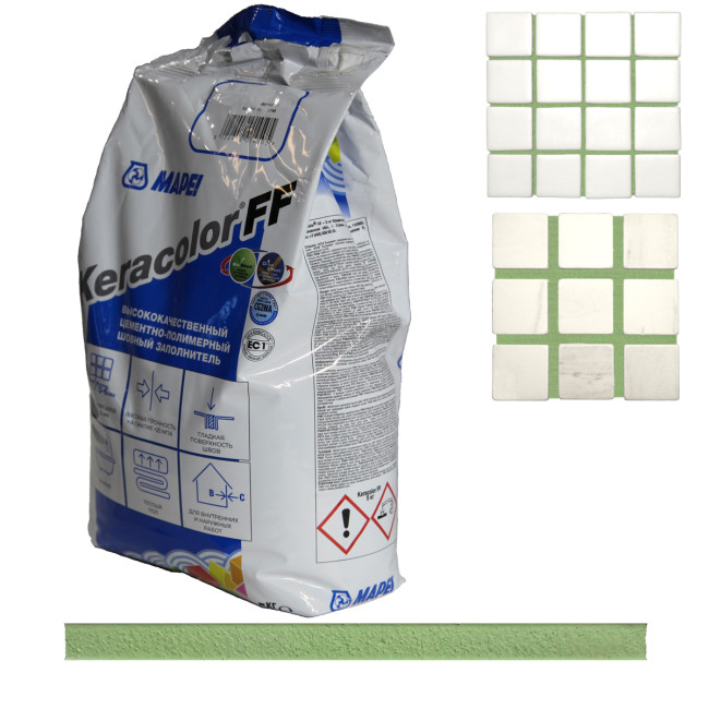 Затирка для плитки Mapei Keracolor FF №181 нефрит Мапей Кераколор ФФ фасовка 5 кг купить 