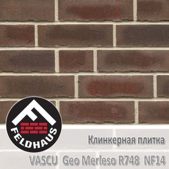 Клинкерная плитка Feldhaus Klinker Vascu Geo Merleso R748 NF14 (240x14x71 мм)
