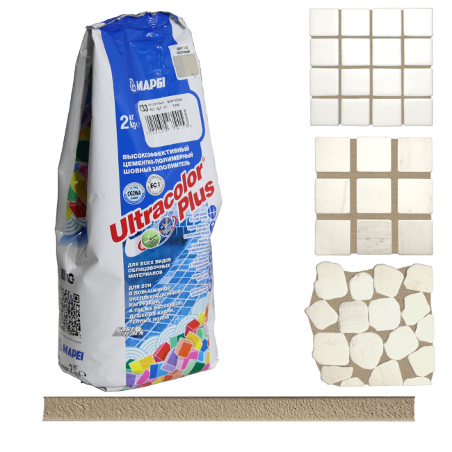 Затирка Mapei Ultracolor Plus №133 песочная Мапей Ультраколор Плюс фасовка 2 кг купить 