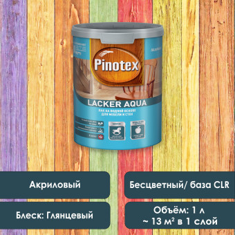 Лак Pinotex Lacker Aqua 70 для деревянных поверхностей глянцевый 1 л