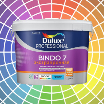 Краска Dulux Bindo 7 для стен и потолков база BW 9 л
