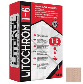 Затирка цементная Litokol Litochrom 1-6 C.60 бежевая 25 кг Затирка цементная Litokol Litochrom 1-6 C.60 бежевая 25 кг
